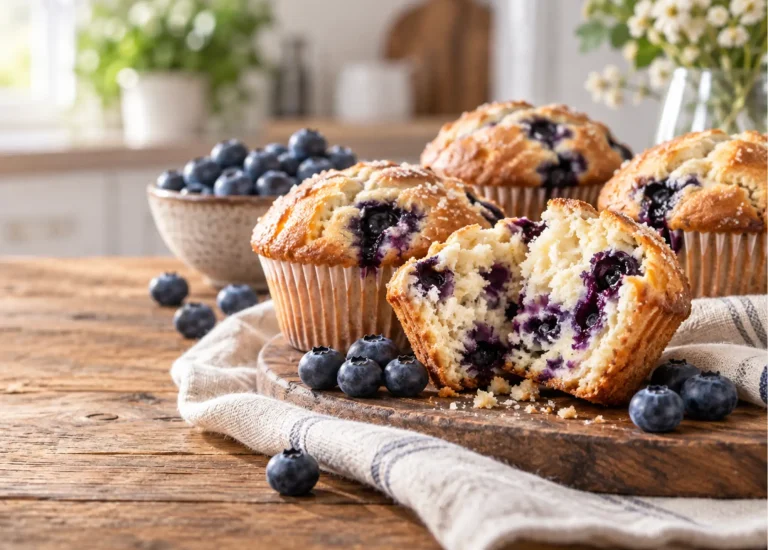 Muffins aux myrtilles moelleux et gourmands
